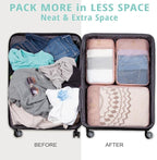 See Through Expandable Compression Packing Cubes, Mesh Travel Packing Cubes for Suitcases, Lightweight Organizers Bag Set for