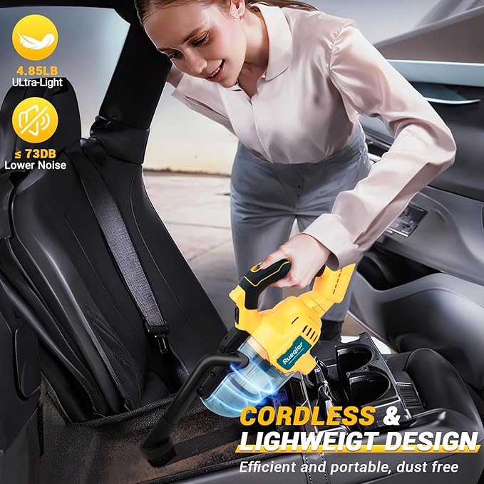 Cordless Vacuum for DeWalt 20V Battery, 5 in 1 Handheld Electric Vacuum Cleaner with 400W Powerful Motor, 46 CFM Portable Han