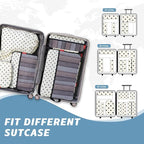 U+U 10 Set Compression Packing Cubes - Travel Organizers with Laundry Bag, Space-Saving Suitcase Organizer, Expandable Packin