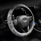 Wood Grain Steering Wheel Cover - Comfortable Grip, Artistic Design, Easy to Install, Universal Fit for Cars, Trucks, Vans & SUVs (White)