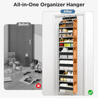 Mefirt Over The Door Organizer, 7 Tier Door Hanging Organizers with 7 Large Pockets 12 Side Pockets, Behind Door Storage Hang