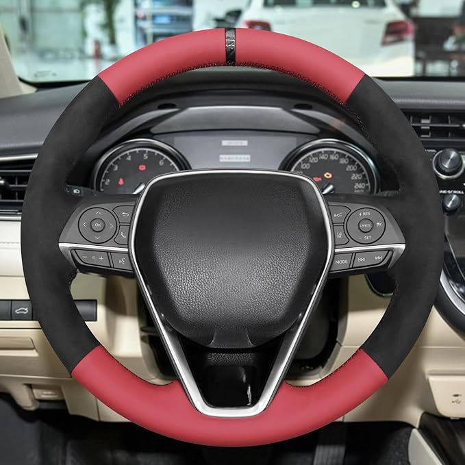 MEWANT Hand Sewn Steering Wheel Cover for Toyota Camry 2018-2019/Toyota Avalon 2019/Toyota Corolla 2019-2020/Toyota RAV4 2019 Steering Wheel Accessories