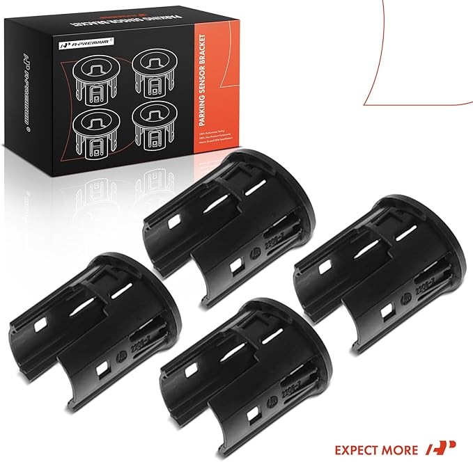 A-Premium 4-PC Rear Parking Assist Sensor Retainer Bezels Compatible with Chevrolet and GMC Models - Silverado 1500 2014-2018, Silverado 1500 LD 2019, Sierra 1500 2014-2018, Sierra 1500 Limited 2019