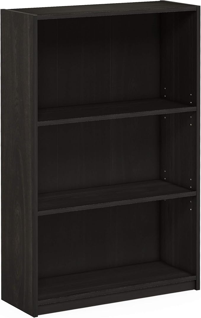 Furinno JAYA Book Shelf, 3-Tier Bookshelf, Bookcase with Adjustable Shelves, 9.5 x 24.5 x 40.3, for Organization and Storage,