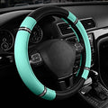 Road Comfort Leather Steering Wheel Cover – Premium Anti-Slip Car Steering Wheel Grip Cover – Universal Fit for 14.5”–15.5” C