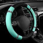 Road Comfort Leather Steering Wheel Cover – Premium Anti-Slip Car Steering Wheel Grip Cover – Universal Fit for 14.5”–15.5” C