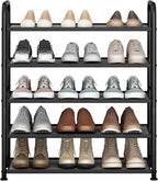 STO STO 5-Tier Shoe Rack with Sturdy Mesh Shelves, Heavy Duty Metal Shoe Organizer for Entryway, Closet, Garage, Front Door, 