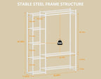 Wardrobe Closet,Portable Clothes Rack with 4 Tiers Shelves,Freestanding Closet Organizers and Storage System with Hanging Rod