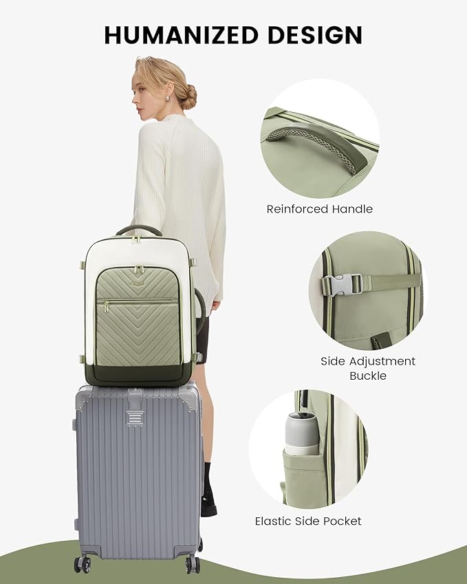 LOVEVOOK Large Travel Backpack for Women, TSA Carry on Backpack for Airplanes, 50L Personal Item Travel Bag for Women fits 17