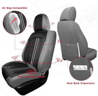 FREESOO Front Seats 2PCS Leather Car Seat Covers, Ultra Breathable Waterproof Seat Covers for Cars Trucks SUV, Carseat Protec