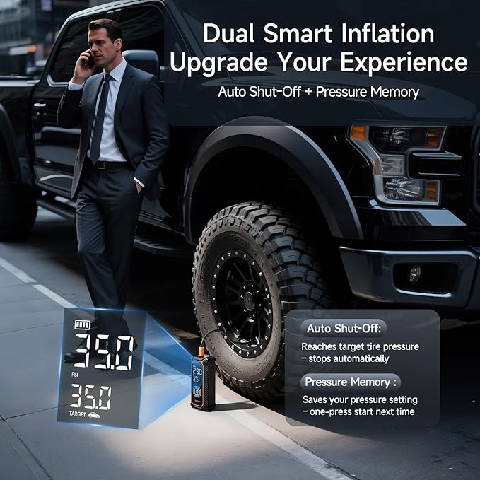 OlarHike Cordless Tire Inflator Portable Air Compressor, 3X Fast Inflation,12000mAh Battery, Air Pump for Car Tires, Pickups, SUVs, Electric Pump with Digital Pressure Gauge/Auto Shuttoff, Gift Ideas