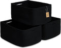NaturalCozy Storage Baskets 16.8”x13”x7.6” Cotton Rope Woven Baskets for Organizing 3-Pack | Toy Storage Bins | Basket for Sh