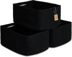 NaturalCozy Storage Baskets 16.8”x13”x7.6” Cotton Rope Woven Baskets for Organizing 3-Pack | Toy Storage Bins | Basket for Sh