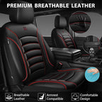 CAR PASS 3D Foam PU Leather Car Seat Covers, Universal Seat Covers Front 2 for Trucks SUV Sedan Automotive Seat Covers Armres