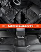 7 PCS for Mazda CX5 Floor Mats 2025 2024 2023 2022 with Cargo Liners Backrest Mat, Full Set Back Seat Cover Protector All Weather Trunk Front Rear Automotive Car Rubber Carpet Mat CX-5 Accessories