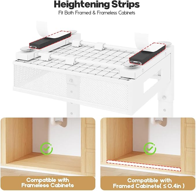 1 Pack 17IN Depth Under Sink Organizer, 2-Tier Pull Out Cabinet Organizer With Smooth Circular Rail, Large Capacity Metal Mes