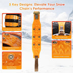 Qoosea Universal Snow Chains 6Pcs Heavy-Duty Wide-Track Tire Chains for SUV & Car Thickened Wear-Resistant TPU Anti-Slip Chai