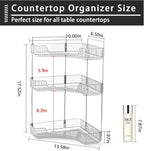 shuang qing 3-Tier Corner Bathroom Counter Organizer – Classic Storage Shelf for Makeup, Perfume & Toiletries, Space-Saving C