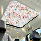 Pink Magnolia Window Privacy Film Rainbow Film Decorative, 3D Static Stained Glass Window Cling for Glass Door Room Wedding Valentines Stickers, 16.9" x 39.4"