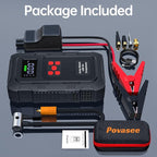 5000A Jump Starter with Air Compressor,A1 Car Jumper Starter with 150PSI Tire Inflator 12V Jump Box with LCD