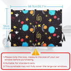 Car Window Shades, 2 Packs Magnetic Car Sun Shades for Baby, 2 Layers for Blackout/See Through Options Colorful Starry Pattern Side Window Curtain for Kids Heat/UV Blocker