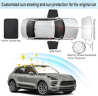 3PCS Car Window Shades Front Windshield Sun Shade Foldable Window Shade Custom Fit for 2014-2019 Porsche Ma-can Accessories Car Shades for Front Windows Anti-UV Rays Block Heat