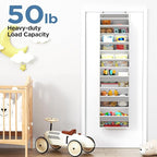Mefirt Over The Door Organizer, 6 Shelf Door Hanging Organizers with 6 Large Capacity Pockets, Behind Door Storage Hanging Sh