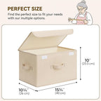 GRANNY SAYS Stoarge Basket with Lid, Decorative Storage Boxes, Closet Storage Bins for Clothes, Collapsible Stackable Organiz