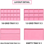 Frebeauty Jewelry Organizer Tray,Stackable Velvet Jewelry Trays,Drawer Inserts Earring Organizer For Women Jewelry Storage Di