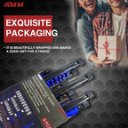 AMM 9-Piece Socket Organizer, 1/2 inch, 3/8 inch and 1/4 inch Drive ABS Tools-Blue Socket Holder,Heavy Duty Socket Racks, Pre