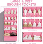 FENTEC 1 Pack Over-the-Door-Shoe-Organizers, Hanging Shoe Organizers with Large Pocket Shoe Holder Hanging Shoe Rack for Clos