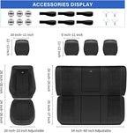 CAR PASS Leather Oxford Large Seat Covers For Truck F150 Ram Silverado Sierra 1500 Seat Covers, Scratch-resistant Water-proof