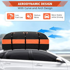 Roof Bag, Waterproof Soft Car Top Carrier Without Rack, 21 Cubic Feet Cargo Carrier for Top of All Vehicles with/Without Rack, Includes Anti-Slip Mat, 6 Door Hooks, Luggage Lock, Storage Bag