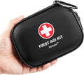 Mini First Aid Kit - 120 Piece Small Waterproof Hard Shell Medical Kit for Car, Home, Office, Travel, Camping, Sports, Outdoo