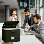 Army Green Fire Proof File Box for Documents - Portable Fireproof Document Organizer Box with Handle Waterproof Safe Locking 