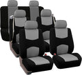 FH Group Three Row Full Set - 7 Seater All Purpose Flat Cloth Built-in Seat Belt Car Seat Cover- Universal Fit for Cars Truck