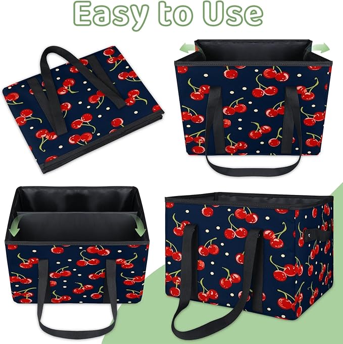 Reusable Grocery Bag Foldable Shopping Tote Bag with Handles Reusable Shopping Bags Large Kitchen Grocery Bags