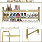 LINZINAR Shoe Rack Long 2 Tier Shoe Storage Organizer Metal Wide Shoe Shelf for Closet Entryway Bedroom 18 Paris Large Capaci