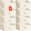 Criusia Closet Organizers Bins 8 Pack - Large Closet Shelf Organizer with Handles - Fabric Trapezoid Home Organization and St