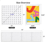 4Pcs Peg Board Panels, White ABS Pegboard Wall Mount, Easy Installation for Craft Room, Garage, Kitchen, Workshop