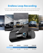KAWA Dash Cam 2K, WiFi Dash Camera for Cars 1440P with Hand-Free Voice Control, Night Vision, Mini Hidden Dashcam Front, Emer
