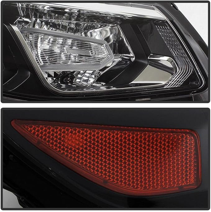 [ Model for Chevy for Malibu Hybrid/L/LS/LT/Premier 16-18 Headlight Headlamp Right Passenger Side Black-Housing Clear-Lens