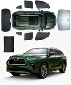 Sun Shades for Toyota Highlander 2022-2026 Windshield Sunshade Accessories Full Window Shades Front Rear Side Window Covers Fixed with Inserts Sun Visor Blocker Privacy Car Keep Car Cool 8 PCS