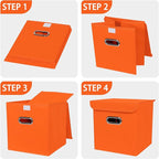 Closet Organizers Fabric Storage Bins With Lids Collapsible Cube Storages Organizer Basket With Handles,Storage Boxes for Clo