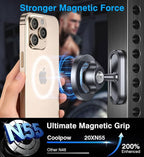 Coolpow Dual Magnetic Phone Holder for Gym Mag Safe Phone Holder【Strong Magnet】 Gym Phone Holder Camera Mount for Gym Accessories for Women Attach to Metal Surface with iPhone 17 Pro Max 16 15 14 13