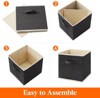 Lifewit Storage Cubes, Foldable Decorative Fabric Storage Baskets for Organizing Home Organizers with Handles for Shelves, Cl