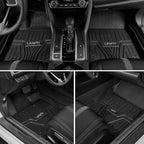 LASFIT Floor Mats for Honda Civic Sedan 2016-2021 & Hatchback 2017-2021 & Coupe 2016-2020, All Weather TPE Custom Fit Floor Liner, 1st & 2nd Row, Black