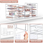 Sorbus Makeup Organizer With 18 Drawers, Acrylic Drawer Organizer for Makeup, Office Organization and Storage, Art Supplies, 
