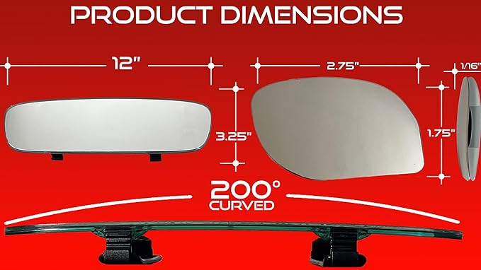 Universal Car Rear View Mirror and Blind Spot Mirrors - Clip on Rearview Car Mirror - Wide Angle & Panoramic Rear View for Blindspots (Rearview & Blind Spots Mirrors Set)