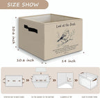 Vintage Christian Bird Foldable Basket Storage Bins Box with Handles, Religious Bible Verse Scripture Bird Collapsible Organi